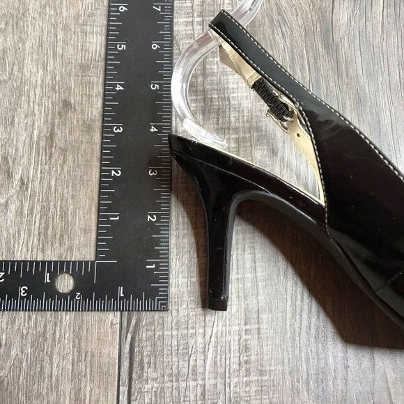 Etienne Aigner Womens Bronte Black Bow Slingback Heels Round Toe Size 8M - Picture 5 of 10